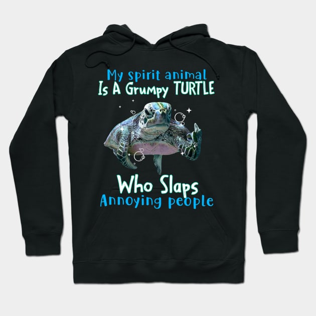 Turtle My Spirit Animal Is A Grumpy Turtle Who Slaps Annoying People Hoodie by Schoenberger Willard